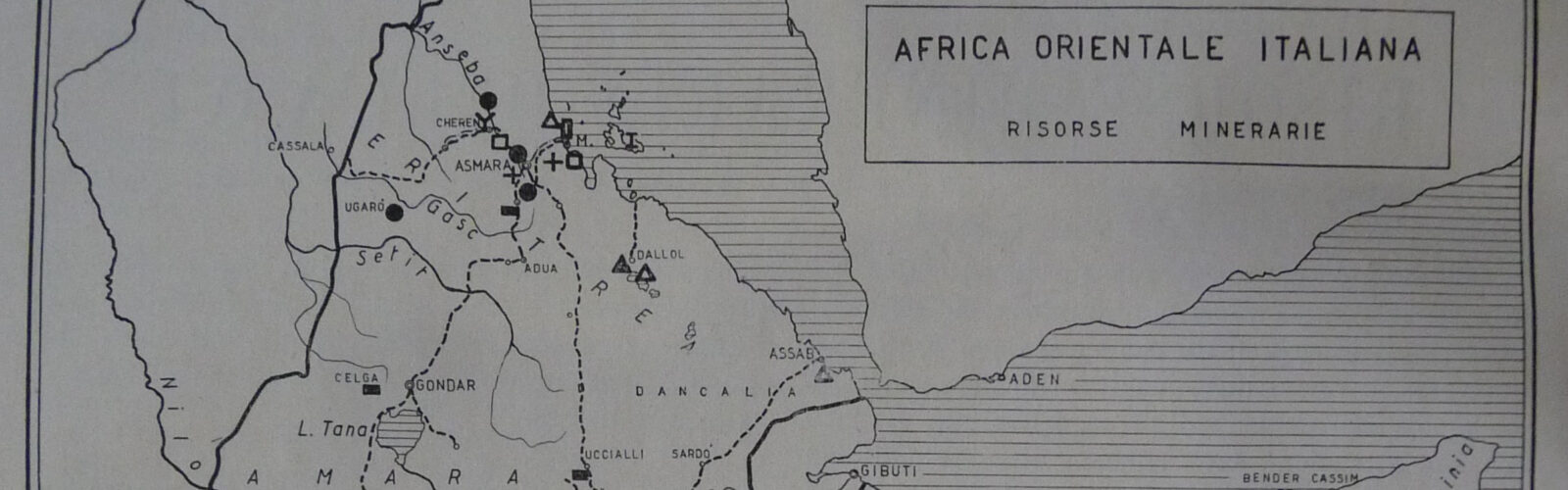 Header Krd Biasillo Bianchi, Risorse Minerarie Dell'a.o.i., Africa Italiana, Maggio 1939, P. 2. Fonte Bncr