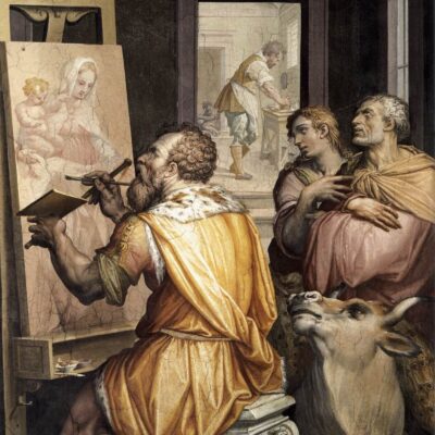 Vasari St Luke Painting The Virgin (detail)