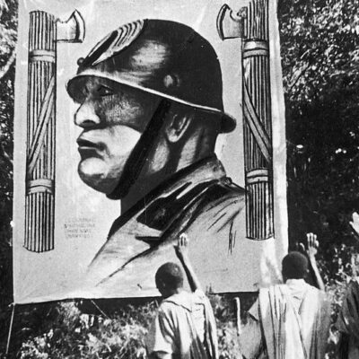 Ethiopians Greeting The Depiction Of Mussolini At Mekelle November 1935